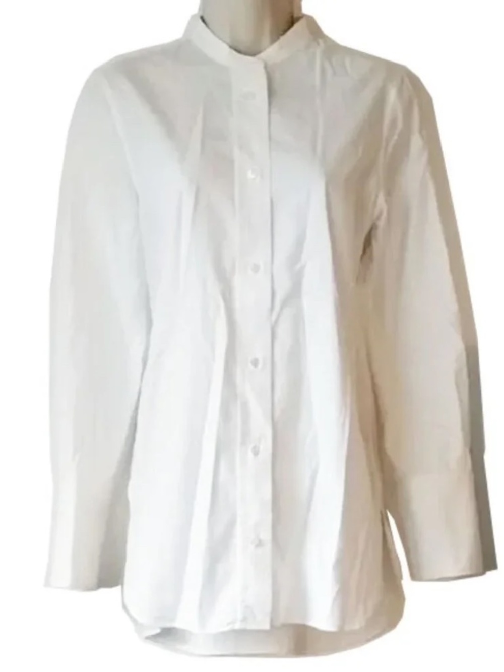 EUC Arket Cotton Long Cuff Roman Collar Tunic 34 White